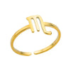 Stainless Steel Constellation Symbol Open Ring Electroplating