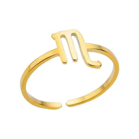 Stainless Steel Constellation Symbol Open Ring Electroplating