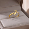 Stainless Steel Constellation Symbol Open Ring Tail Ring Minimalist Style Electroplated