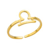 Stainless Steel Constellation Symbol Open Ring Tail Ring Minimalist Style Electroplated