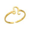 Stainless Steel Constellation Symbol Open Ring Tail Ring Minimalist Style Electroplated