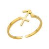 Stainless Steel Constellation Symbol Open Ring Tail Ring Minimalist Style Electroplated
