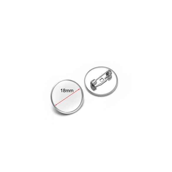 Stainless Steel Convex Embossed Brooch Base Blank Tray Diy Jewelry Accessories Garment Decorative Set With Electroplating