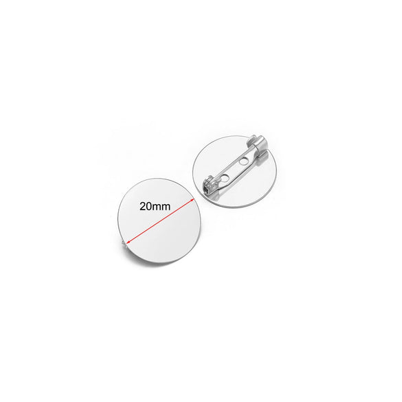 Stainless Steel Convex Embossed Brooch Base Blank Tray Diy Jewelry Accessories Garment Decorative Set With Electroplating