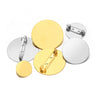 Stainless Steel Convex Embossed Brooch Base Blank Tray Diy Jewelry Accessories Garment Decorative Set With Electroplating