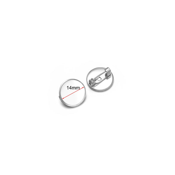 Stainless Steel Convex Embossed Brooch Base Blank Tray Diy Jewelry Accessories Garment Decorative Set With Electroplating