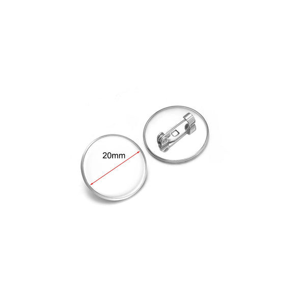 Stainless Steel Convex Embossed Brooch Base Blank Tray Diy Jewelry Accessories Garment Decorative Set With Electroplating