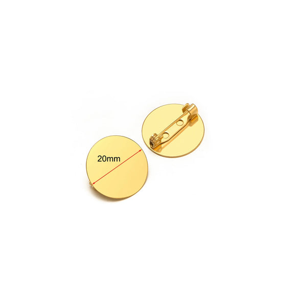 Stainless Steel Convex Embossed Brooch Base Blank Tray Diy Jewelry Accessories Garment Decorative Set With Electroplating