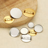 Stainless Steel Convex Embossed Brooch Base Blank Tray Diy Jewelry Accessories Garment Decorative Set With Electroplating