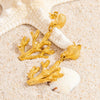 Stainless Steel Coral Women's Fashion Minimalist Electroplated Earrings