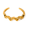 Stainless Steel Corrugated Open Bracelet With Electroplating Treatment