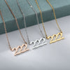 Stainless Steel Couple Necklace With Letters Numbers Text Electroplating Simple Style