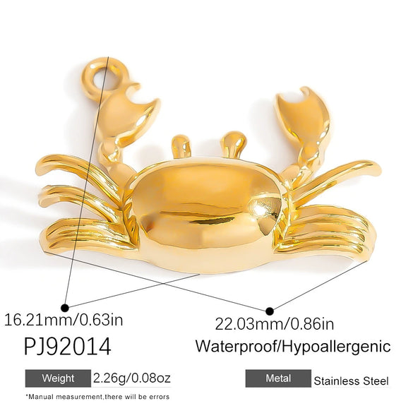 Stainless Steel Crab Heart Pendant Earrings Jewelry Accessories Electroplated Simple Minimalist Style