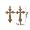 Stainless Steel Cross Crystal Embellishment Totem Pattern Handmade Oil Pressure Process Electroplating Necklace Bracelet Hanging Accessories