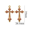 Stainless Steel Cross Crystal Embellishment Totem Pattern Handmade Oil Pressure Process Electroplating Necklace Bracelet Hanging Accessories