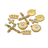 Stainless Steel Cross Disc Inlaid Pearl Pendant Jewelry Accessories With Electroplating