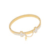 Stainless Steel Cross Flower Diamond Bracelet