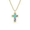 Stainless Steel Cross Hiphop Trendy Necklace With Electroplating For Men And Women