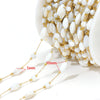 Stainless Steel Cross Leaf Clip Chain Geometric Ellipse Stone Necklace Electroplated Jewelry Accessories
