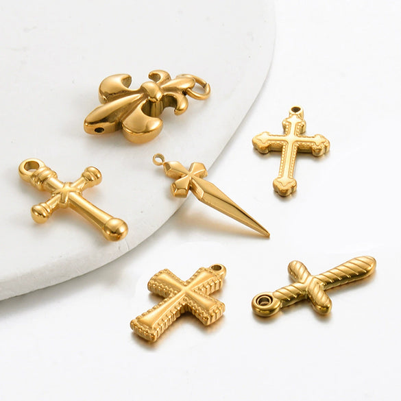 Stainless Steel Cross Oil Pressure Accessories Electroplated Multistyle Diy Necklace Bracelet Earrings Pendant