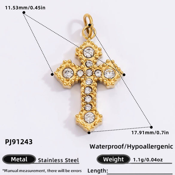 Stainless Steel Cross Pendant Handmade Diy Jewelry Accessories For Women With Electroplating Process