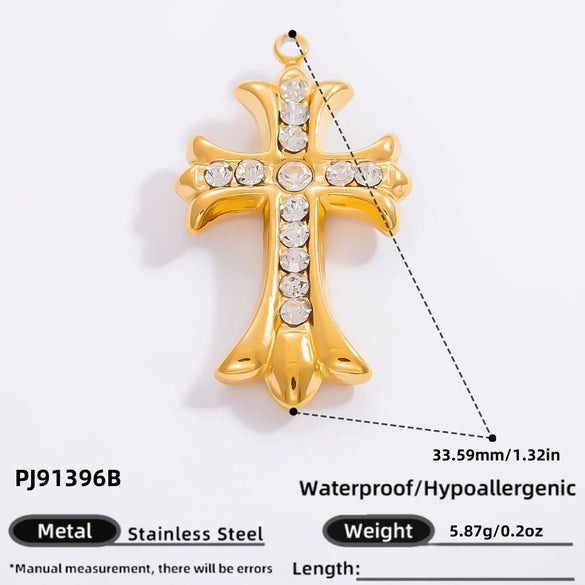 Stainless Steel Cross Pendant Handmade Diy Jewelry Accessories For Women With Electroplating Process