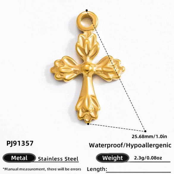 Stainless Steel Cross Pendant Handmade Diy Jewelry Accessories For Women With Electroplating Process