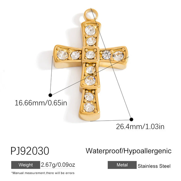 Stainless Steel Cross Pendant Handmade Diy Jewelry Accessories For Women With Electroplating Process