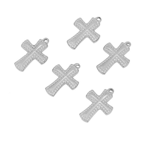 Stainless Steel Cross Pendant Jewelry Accessories Vintage Style Electroplated Diy Handmade