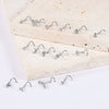 Stainless Steel Crown Heart Shape Nose Ring Sshaped Curved Rod Fivestar Love Czech Diamond Piercing Jewelry Electroplated