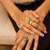 Stainless Steel Crown Rhinestone Ring Geometric Style Electroplated Women's Hand Jewelry