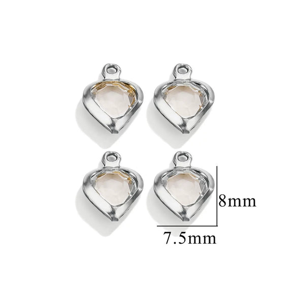 Stainless Steel Crystal Water Drop Pendant Necklace Electroplated Jewelry Accessories Wholesale