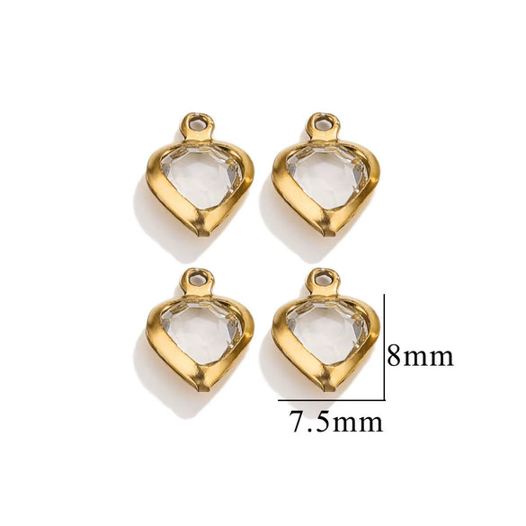 Stainless Steel Crystal Water Drop Pendant Necklace Electroplated Jewelry Accessories Wholesale
