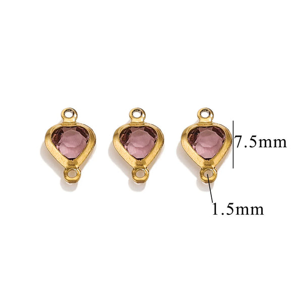 Stainless Steel Crystal Water Drop Pendant Necklace Electroplated Jewelry Accessories Wholesale