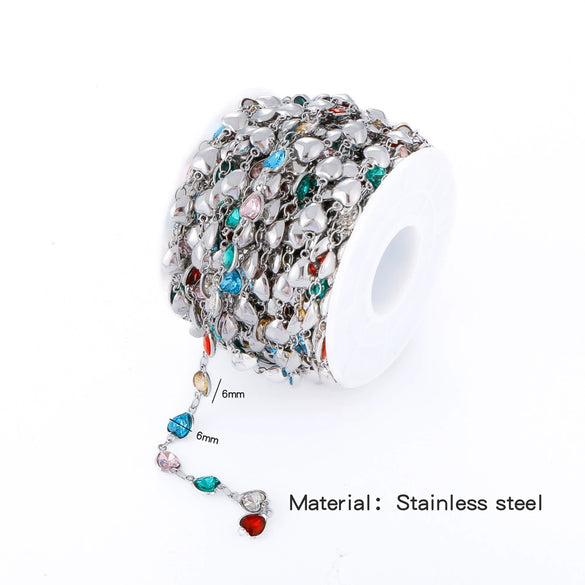Stainless Steel Crystal Waterproof Chain Jewelry Accessories Bracelet Necklace Furnace Plated With 18K Gold Electroplated