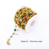 Stainless Steel Crystal Waterproof Chain Jewelry Accessories Bracelet Necklace Furnace Plated With 18K Gold Electroplated