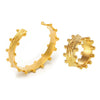 316L Stainless Steel Cshaped Brushed Ball Open Bracelet Fashion Ring Pvd Plated 18K Gold Women's Jewelry