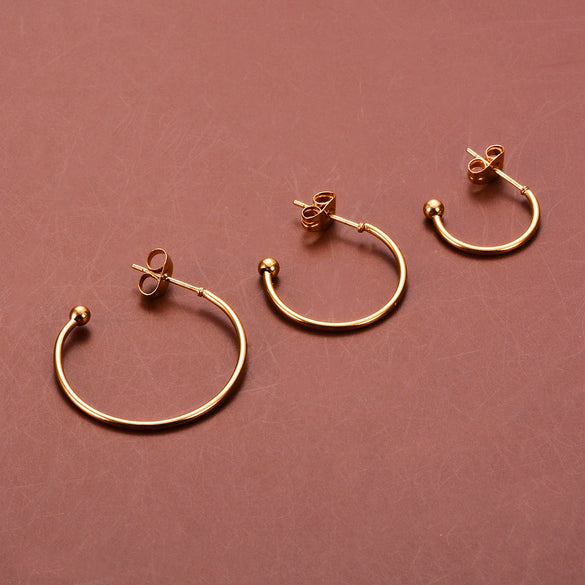 Stainless Steel Cshaped Electroplated Diy Handmade Earrings Jewelry Materials