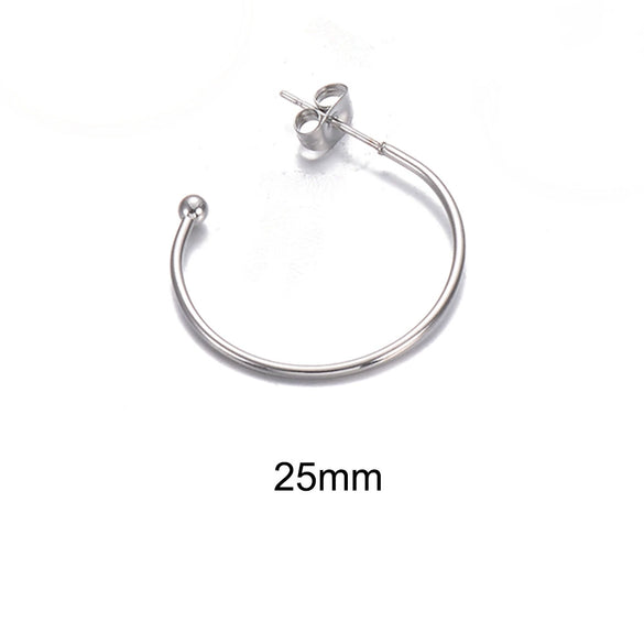 Stainless Steel Cshaped Electroplated Diy Handmade Earrings Jewelry Materials
