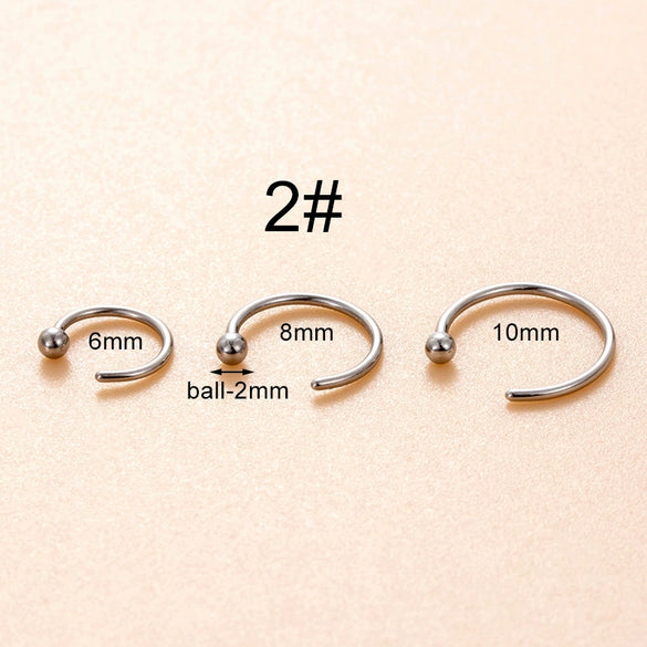Stainless Steel Cshaped Geometric Nose Ring Jewelry With Electroplating
