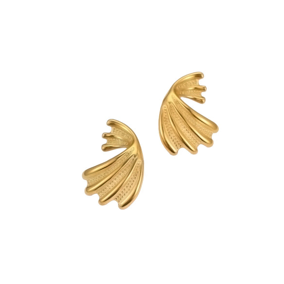 Stainless Steel Cshaped Geometric Wave Retro Fashion Women's Electroplated Earrings