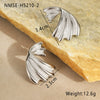 Stainless Steel Cshaped Geometric Wave Retro Fashion Women's Electroplated Earrings