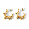 Stainless Steel Cshaped Irregular Hook Geometric Electroplated Women's Earrings