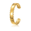 Stainless Steel Cshaped Lace Texture 18K Gold Plated Vintage Women's Bracelet Earrings Set