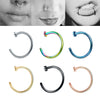 Stainless Steel Cshaped Nose Ring And Lip Ring Multicolor Electroplating