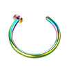 Stainless Steel Cshaped Nose Ring And Lip Ring Multicolor Electroplating