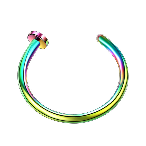 Stainless Steel Cshaped Nose Ring And Lip Ring Multicolor Electroplating