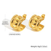 Stainless Steel Cshaped Rivet Electroplated Women's Fashion Highend Earrings