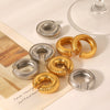 Stainless Steel Cshaped Scale Texture Geometric Hollow Ear Clip Electroplated Women's Earrings
