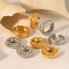 Stainless Steel Cshaped Scale Texture Geometric Hollow Ear Clip Electroplated Women's Earrings